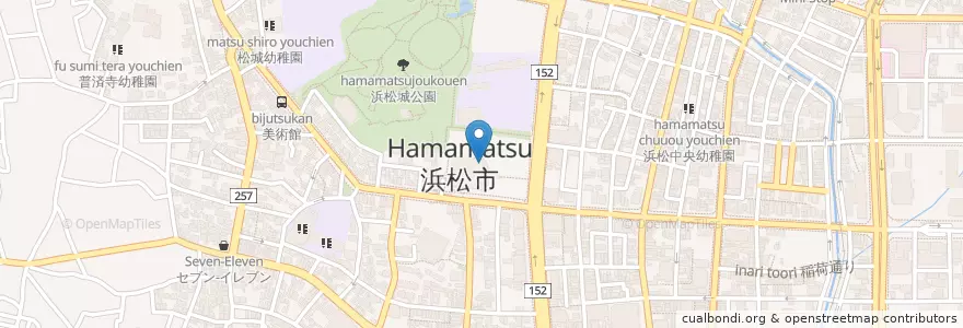 Mapa de ubicacion de 浜松市役所 en Jepun, 静岡県, 浜松市, 中区.