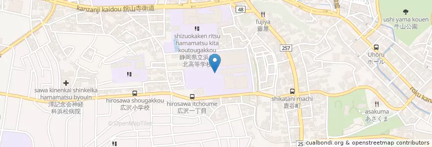 Mapa de ubicacion de 浜松市立高等学校 en 日本, 静岡県, 浜松市, 中区.