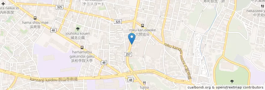 Mapa de ubicacion de 浜松布橋郵便局 en Japan, 静岡県, 浜松市, 中区.