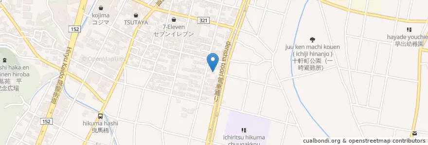Mapa de ubicacion de 浜松曳馬郵便局 en ژاپن, 静岡県, 浜松市, 中区.