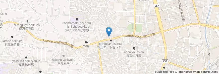 Mapa de ubicacion de 浜松鴨江郵便局 en ژاپن, 静岡県, 浜松市, 中区.