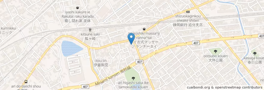 Mapa de ubicacion de 清水狐崎郵便局 en اليابان, شيزوكا, 静岡市, 清水区.