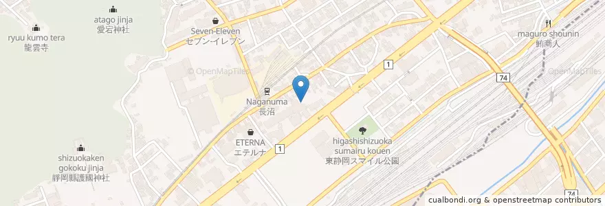 Mapa de ubicacion de 溝口病院 en 日本, 静冈县, 静岡市, 葵区, 駿河区.