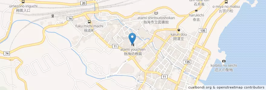 Mapa de ubicacion de 熱海幼稚園 en Jepun, 静岡県, 熱海市.
