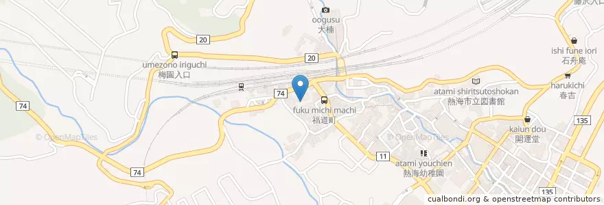 Mapa de ubicacion de 熱海警察署 en اليابان, شيزوكا, أتامي.