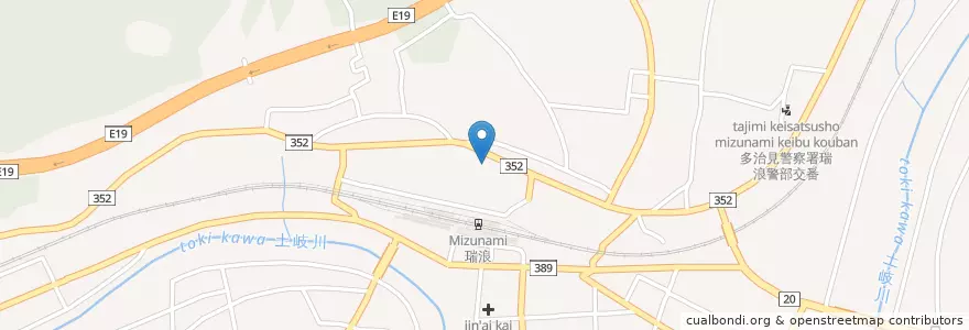 Mapa de ubicacion de 瑞浪郵便局 en Japonya, 岐阜県, 瑞浪市.