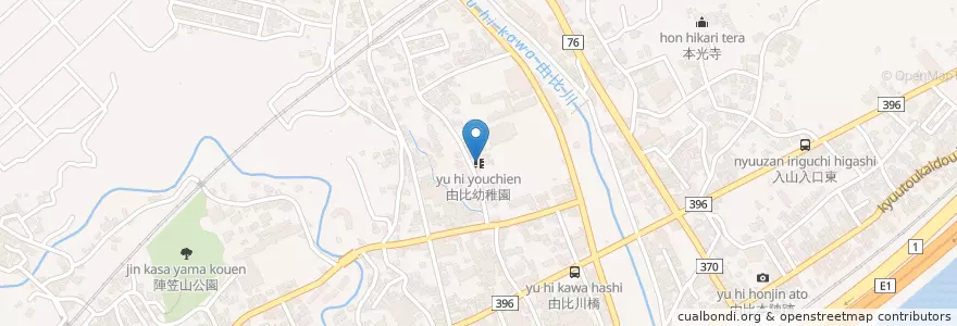 Mapa de ubicacion de 由比幼稚園 en Japan, Präfektur Shizuoka, 静岡市, 清水区.