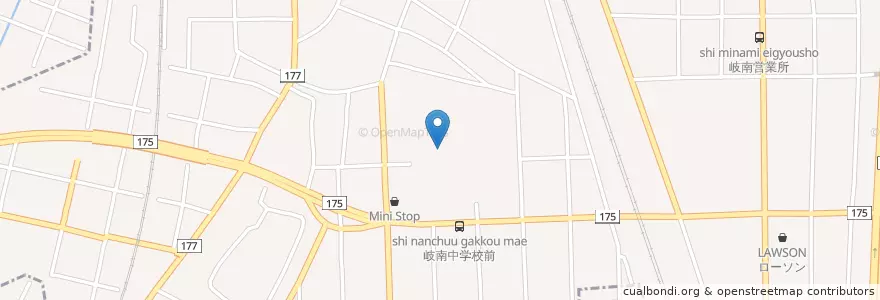 Mapa de ubicacion de 町立岐南中学校 en Japan, Gifu Prefecture, Hashima County, Ginan.