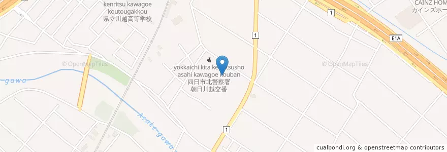 Mapa de ubicacion de 町立川越中学校 en Japan, Präfektur Mie, 三重郡, 川越町.