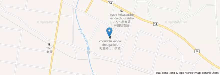 Mapa de ubicacion de 町立神田小学校 en Japan, Mie Prefecture, Inabe County, Touin.