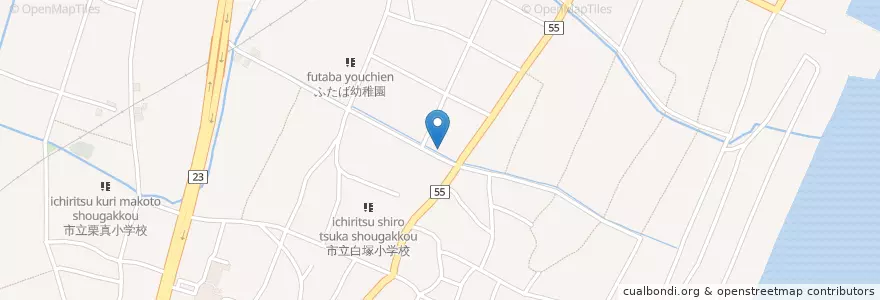 Mapa de ubicacion de 白塚郵便局 en Japonya, 三重県, 津市.
