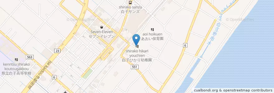 Mapa de ubicacion de 白子ひかり幼稚園 en Japan, Mie Prefecture, Suzuka.