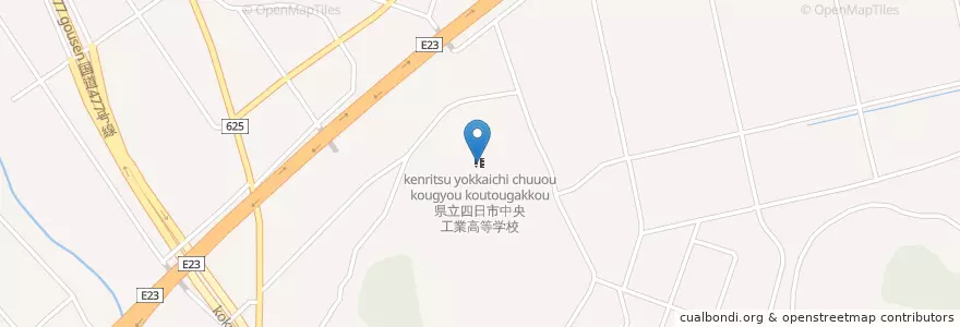 Mapa de ubicacion de 県立四日市中央工業高等学校 en اليابان, 三重県, 四日市市.