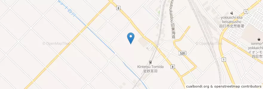 Mapa de ubicacion de 県立四日市高等学校 en Giappone, Prefettura Di Mie, 四日市市.