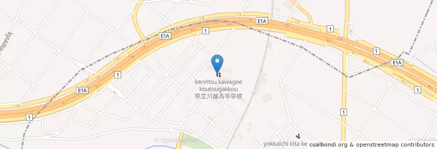 Mapa de ubicacion de 県立川越高等学校 en Japón, Prefectura De Mie, 三重郡, 川越町.