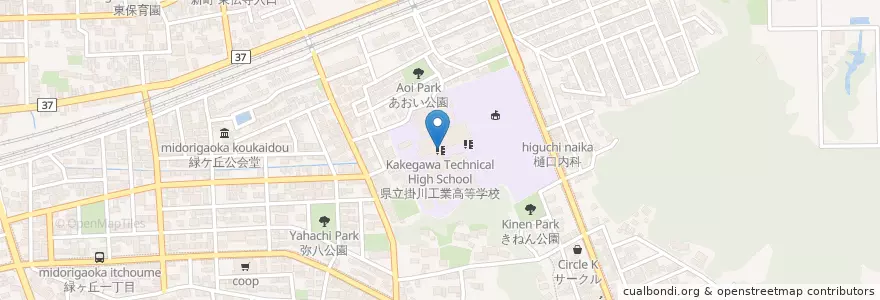 Mapa de ubicacion de Kakegawa Technical High School en Japan, Shizuoka Prefecture, Kakegawa.