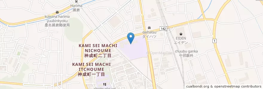 Mapa de ubicacion de 県立桑名高等学校衛生看護分校 en Japonya, 三重県, 桑名市.