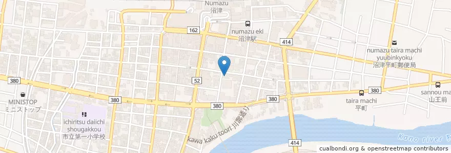 Mapa de ubicacion de 真養会田沢病院 en 日本, 静岡県, 沼津市.