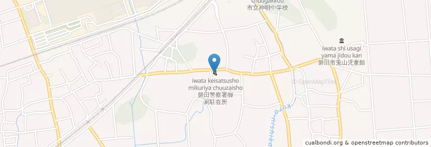 Mapa de ubicacion de 磐田警察署御厨駐在所 en 日本, 静岡県, 磐田市.