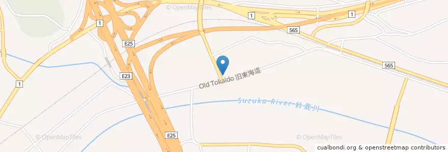 Mapa de ubicacion de 神辺簡易郵便局 en اليابان, 三重県, 亀山市.