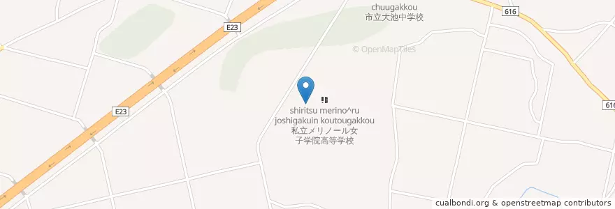Mapa de ubicacion de 私立メリノール女子学院中学校 en اليابان, 三重県, 四日市市.