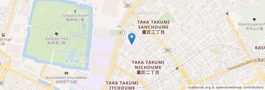 Mapa de ubicacion de 私立静岡大成中学校 en Japan, Präfektur Shizuoka, 静岡市, 葵区.