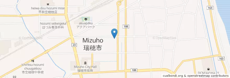 Mapa de ubicacion de 穂積郵便局 en 일본, 기후현, 瑞穂市.