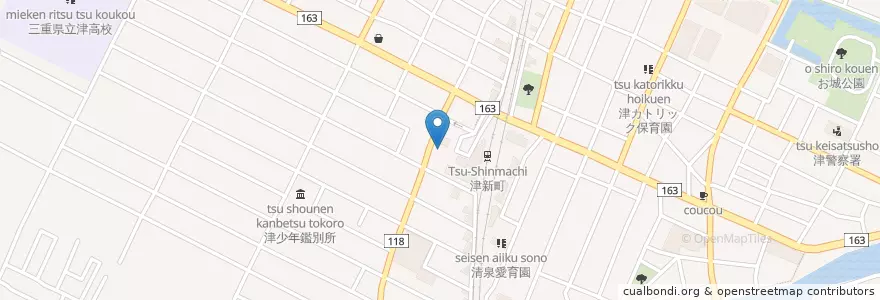 Mapa de ubicacion de 紀平病院 en 日本, 三重県, 津市.