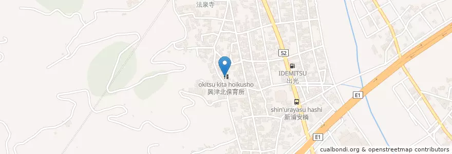 Mapa de ubicacion de 興津北こども園 en اليابان, شيزوكا, 静岡市, 清水区.
