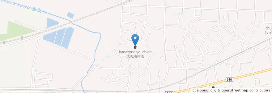 Mapa de ubicacion de 花園幼稚園 en Japonya, 静岡県, 浜松市, 西区.