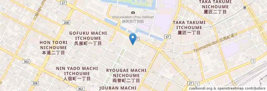 Mapa de ubicacion de 葵区役所 en 일본, 시즈오카현, 시즈오카시, 葵区.