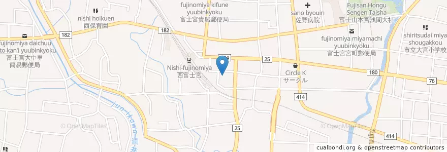 Mapa de ubicacion de 西ケ丘幼稚園 en Jepun, 静岡県, 富士宮市.