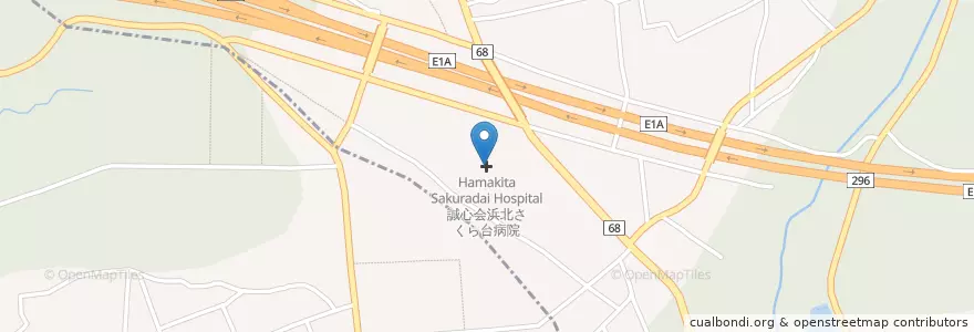 Mapa de ubicacion de Hamakita Sakuradai Hospital en Japan, Shizuoka Prefecture, Hamamatsu, Hamakita Ward.
