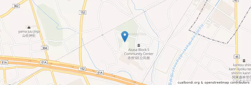 Mapa de ubicacion de 赤佐幼稚園 en 日本, 静岡県, 浜松市, 浜北区.