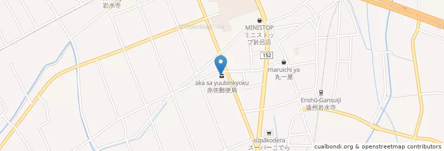 Mapa de ubicacion de 赤佐郵便局 en Jepun, 静岡県, 浜松市, 浜北区.