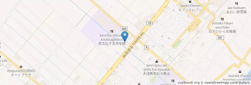 Mapa de ubicacion de 鈴鹿市消防署南分署 en Japón, Prefectura De Mie, 鈴鹿市.