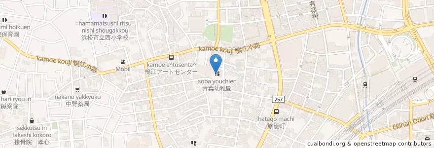 Mapa de ubicacion de 青葉幼稚園 en Japan, Shizuoka Prefecture, Hamamatsu, Naka Ward.