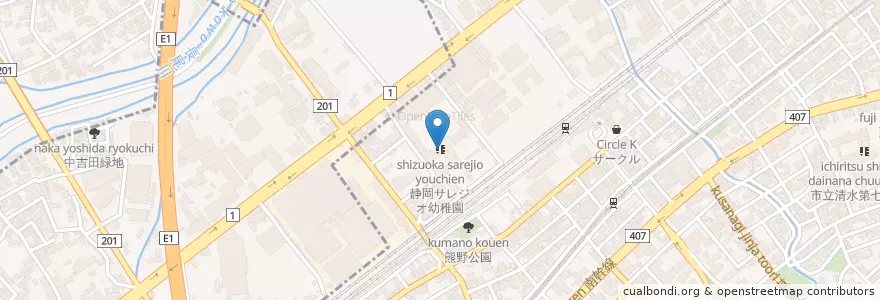 Mapa de ubicacion de 静岡サレジオ幼稚園 en ژاپن, 静岡県, 静岡市, 駿河区, 清水区.