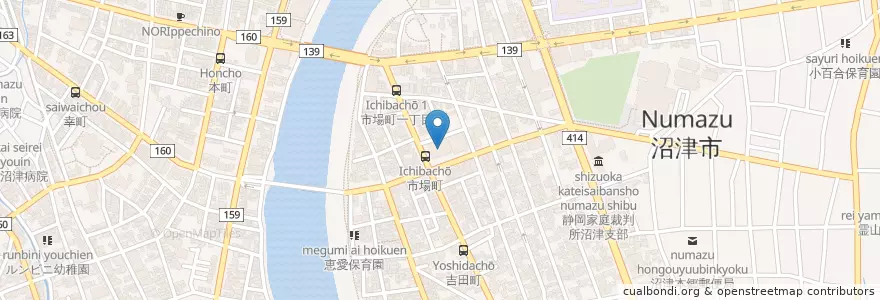 Mapa de ubicacion de 静岡労働局沼津労働基準監督署 en Giappone, Prefettura Di Shizuoka, 沼津市.