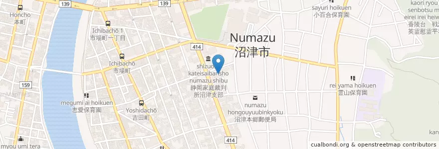 Mapa de ubicacion de 静岡地方検察庁沼津支部 en Japan, Shizuoka Prefecture, Numazu.