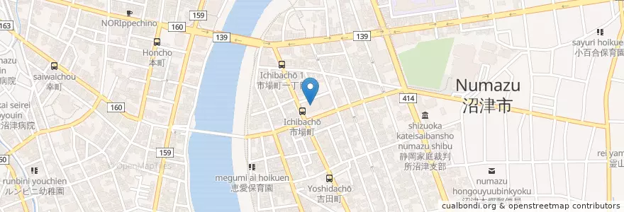 Mapa de ubicacion de 静岡地方法務局沼津支局 en 日本, 静岡県, 沼津市.