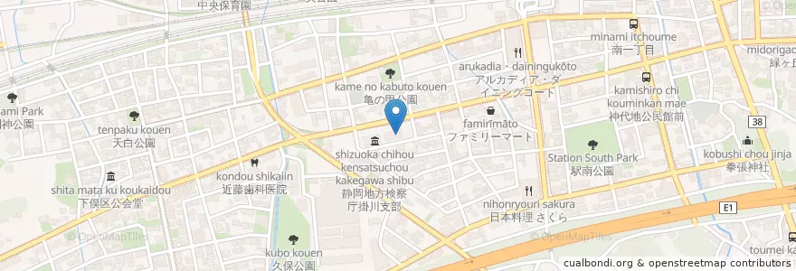 Mapa de ubicacion de 静岡家庭裁判所掛川支部 en 日本, 静岡県, 掛川市.