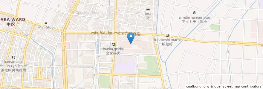 Mapa de ubicacion de 静岡文化芸術大学（デザイン学部） en Giappone, Prefettura Di Shizuoka, Hamamatsu, 中区.