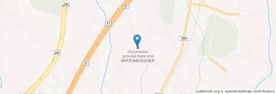 Mapa de ubicacion de 静岡県御殿場保健所 en Japan, 静岡県, 御殿場市.