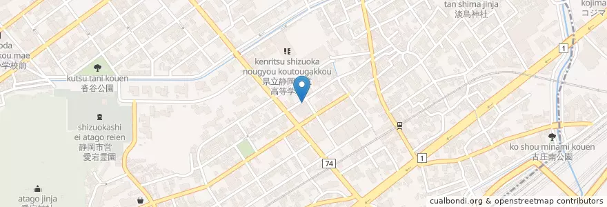 Mapa de ubicacion de 静岡長沼郵便局 en Япония, Сидзуока, 静岡市, 葵区.