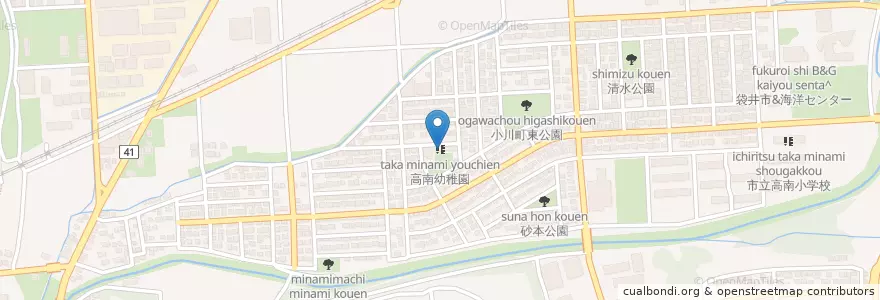 Mapa de ubicacion de 高南幼稚園 en Japan, 静岡県, 袋井市.