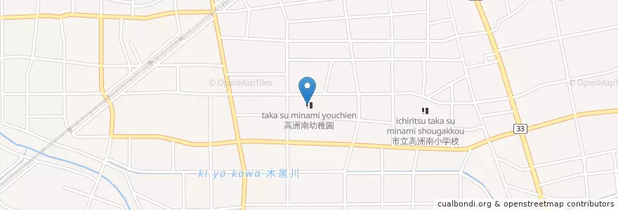 Mapa de ubicacion de 高洲南幼稚園 en 日本, 静岡県, 藤枝市.
