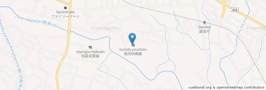 Mapa de ubicacion de 黒田幼稚園 en 日本, 静岡県, 富士宮市.