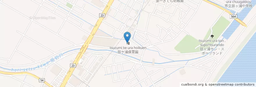 Mapa de ubicacion de 鼓ケ浦保育園 en 일본, 미에현, 鈴鹿市.