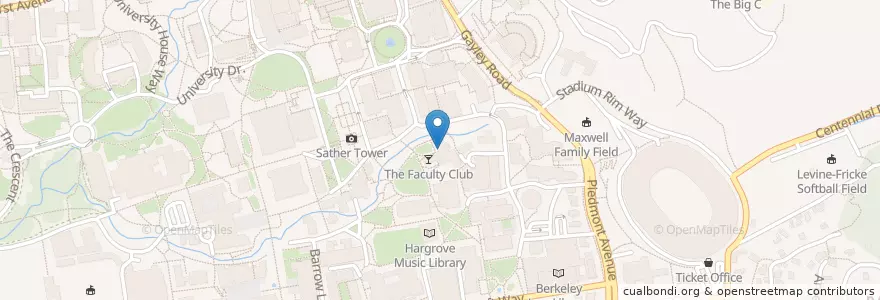 Mapa de ubicacion de The Faculty Club en 미국, 캘리포니아주, 앨러미다 군, Berkeley.